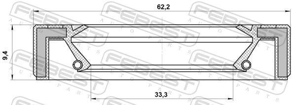 FEBEST 95GAY-35621010C Shaft Seal, differential