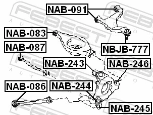 Mounting, control/trailing arm NAB-091