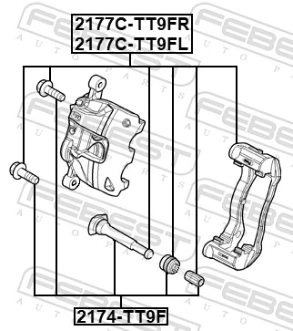 FEBEST 2177C-TT9FL Brake Caliper Bracket Set