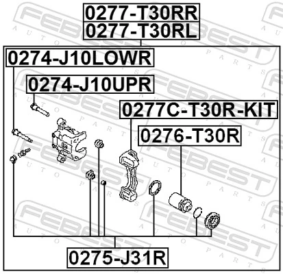Brake Caliper Bracket Set 0277C-T30R-KIT