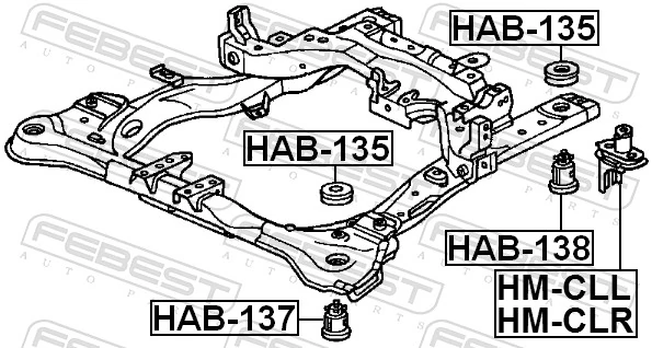 FEBEST HM-CLR Bushing, axle beam