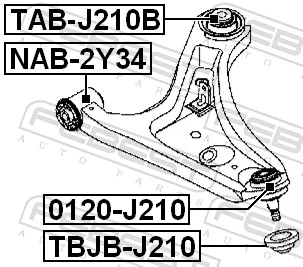 Mounting, control/trailing arm TAB-J210B