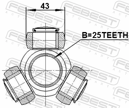FEBEST 0216-V10M Spider Assembly, drive shaft
