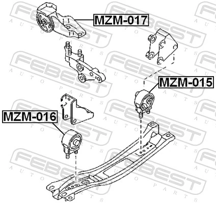 Mounting, engine MZM-015