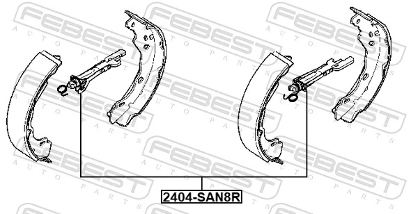 FEBEST 2404-SAN8R Adjuster, drum brake