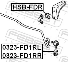 Mounting, stabiliser bar HSB-FDR
