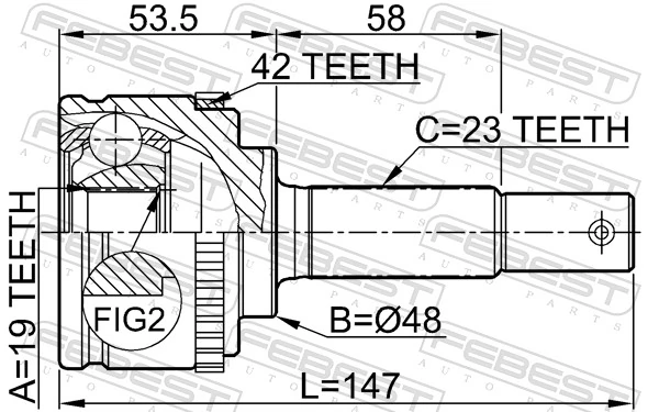 Joint Kit, drive shaft 0210-043A42