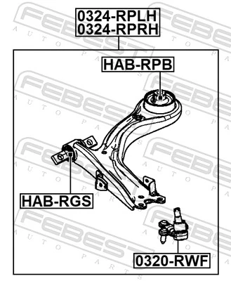 Control/Trailing Arm, wheel suspension 0324-RPRH