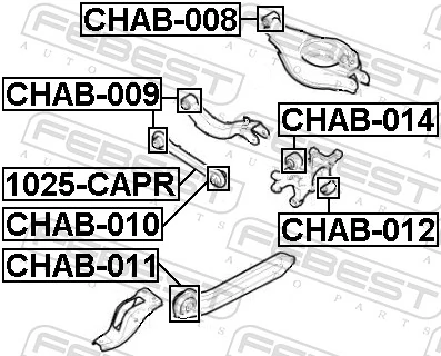 Mounting, control/trailing arm CHAB-009