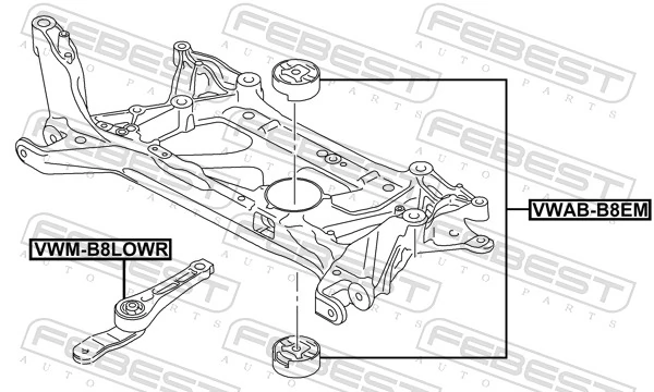 Mounting, engine VWM-B8LOWR