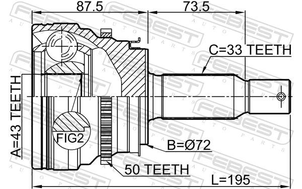 FEBEST 0410-V97WRA50 Joint Kit, drive shaft