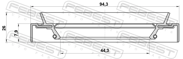 FEBEST 95HDY-46940826C Shaft Seal, differential