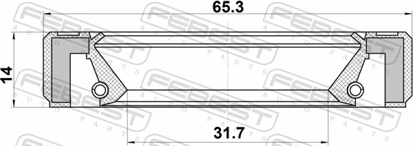 FEBEST 95GBS-33650914R Shaft Seal, differential