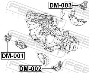 Mounting, engine DM-001
