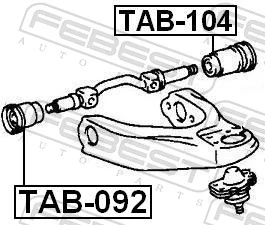 FEBEST TAB-104 Mounting, control/trailing arm