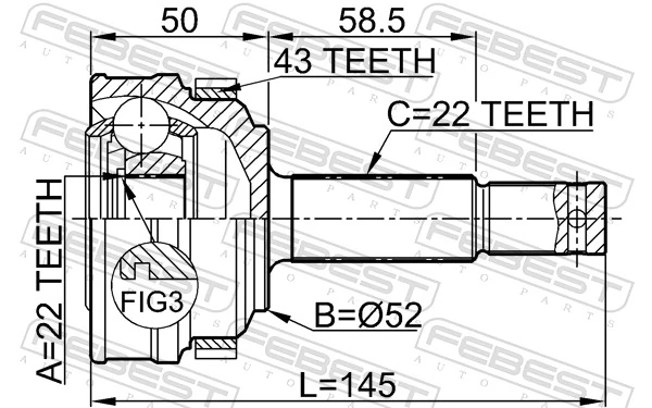 Joint Kit, drive shaft 1810-014A43