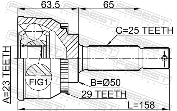 FEBEST 0410-005A29 Joint Kit, drive shaft