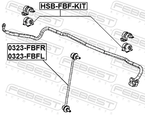 FEBEST HSB-FBF-KIT Repair Kit, stabiliser bush
