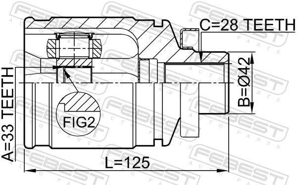 FEBEST 0411-CU20RH Joint Kit, drive shaft