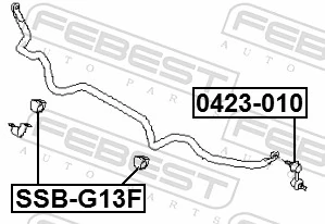 FEBEST SSB-G13F Mounting, stabiliser bar