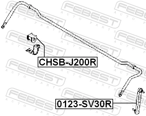 Mounting, stabiliser bar CHSB-J200R