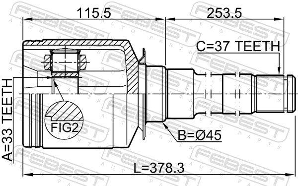 Joint Kit, drive shaft 1611-164SRH