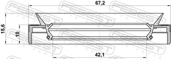 FEBEST 95MEY-44671016C Shaft Seal, drive shaft