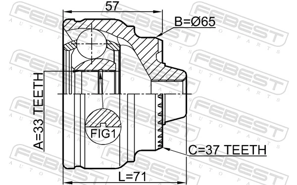 FEBEST 1910-F25 Joint Kit, drive shaft