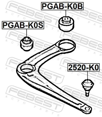 Mounting, control/trailing arm PGAB-K0B