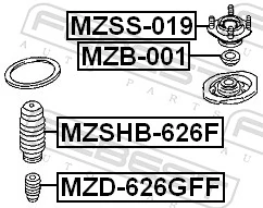 FEBEST MZD-626GFF Rubber Buffer, suspension