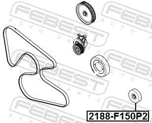 Deflection/Guide Pulley, V-ribbed belt 2188-F150P2