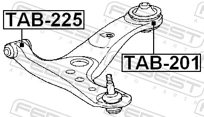 Mounting, control/trailing arm TAB-225