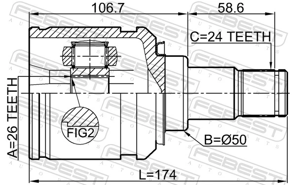 Juego de articulación, árbol de transmisión 0111-AGV10LH