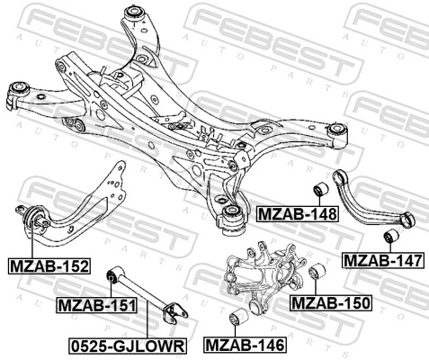 Control/Trailing Arm, wheel suspension 0525-GJLOWR