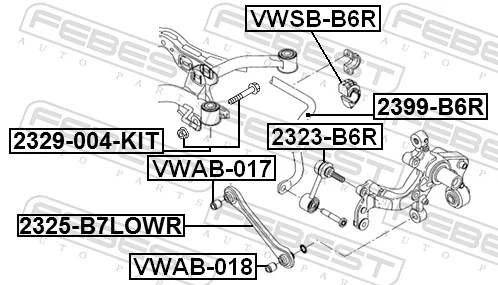 Mounting, stabiliser bar VWSB-B6R
