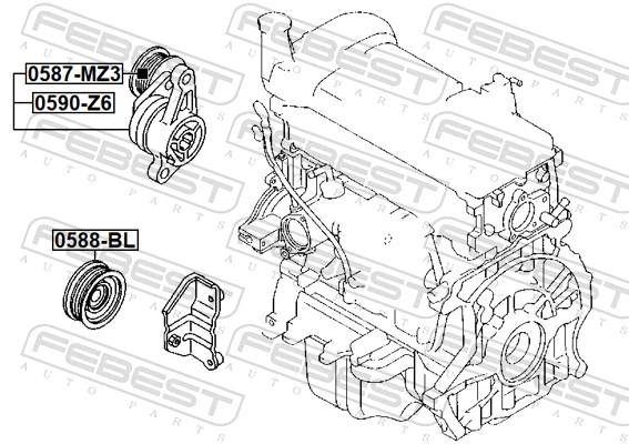 Belt Tensioner, V-ribbed belt 0590-Z6