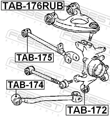 FEBEST TAB-176RUB Mounting, control/trailing arm