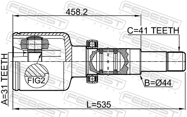 FEBEST 2111-TT9RH Joint Kit, drive shaft