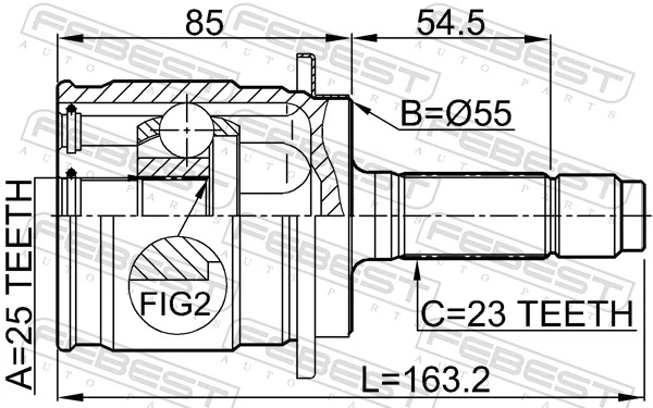 FEBEST 0310-RD5R Joint Kit, drive shaft