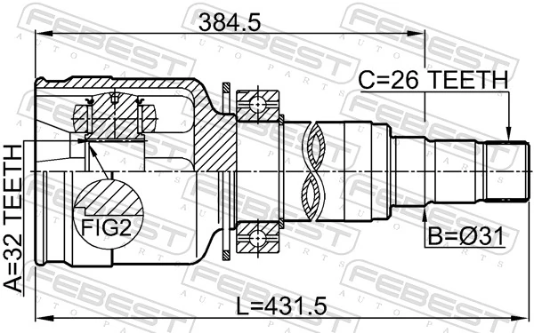 Joint Kit, drive shaft 1911-R58RH