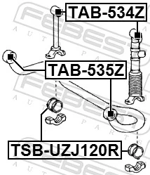 FEBEST TAB-535Z Mounting, control/trailing arm