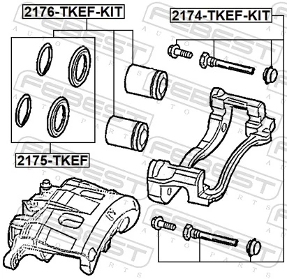 Guide Bolt, brake caliper 2174-TKEF-KIT