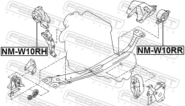 Mounting, engine NM-W10RH