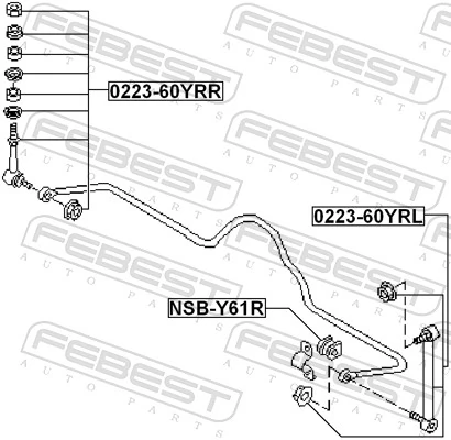 Mounting, stabiliser bar NSB-Y61R