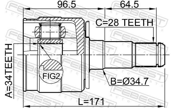FEBEST 1211-TERLH Joint Kit, drive shaft