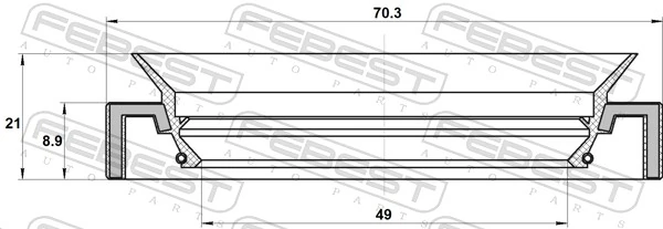 FEBEST 95HAY-50700921L Shaft Seal, drive shaft