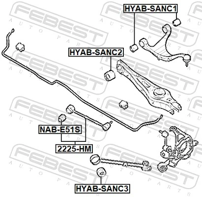 Control/Trailing Arm, wheel suspension 2225-HM