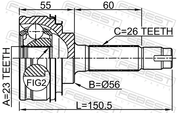 Joint Kit, drive shaft 0110-010