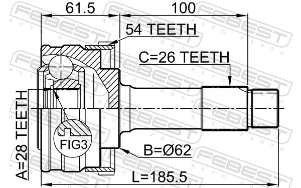Joint Kit, drive shaft 1610-460A54