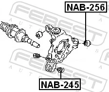 FEBEST NAB-256 Mounting, control/trailing arm
